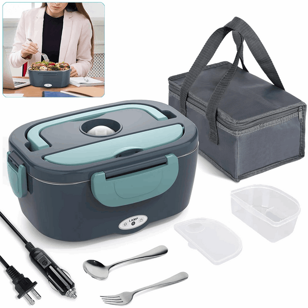Self-heating lunch boxes Electric with Fork & Spoon Stainless Steel!!!