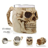 Viking Resin Stainless Steel Beer Mug Pirate Stein Creative Tankard Skull Coffee Cup Tea Mug Tumbler Pub - Culinarywellbeing