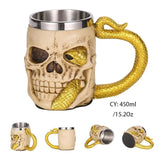 Viking Resin Stainless Steel Beer Mug Pirate Stein Creative Tankard Skull Coffee Cup Tea Mug Tumbler Pub - Culinarywellbeing