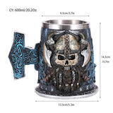 Viking Resin Stainless Steel Beer Mug Pirate Stein Creative Tankard Skull Coffee Cup Tea Mug Tumbler Pub - Culinarywellbeing