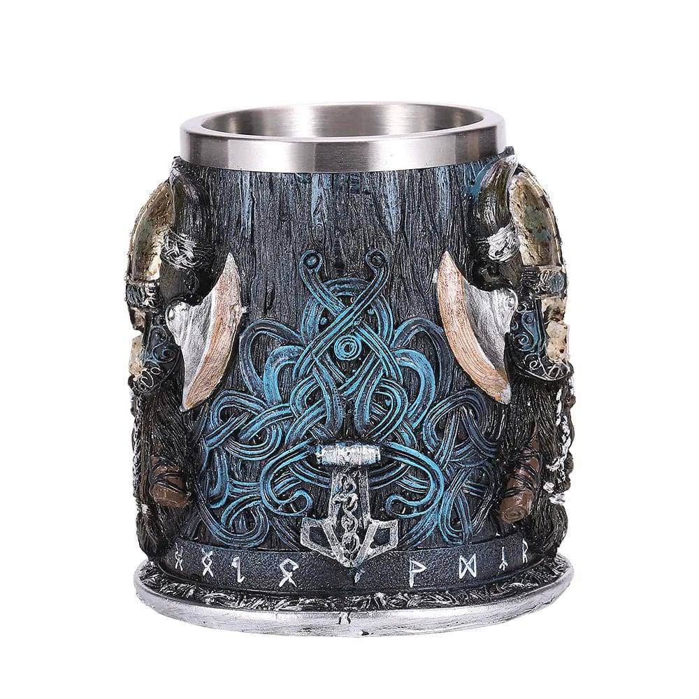 Viking Resin Stainless Steel Beer Mug Pirate Stein Creative Tankard Skull Coffee Cup Tea Mug Tumbler Pub - Culinarywellbeing