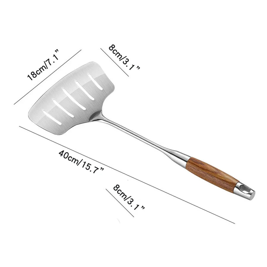 Premium Fish Spatula - 304 Stainless Steel Slotted Turner for Delicate Foods