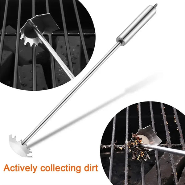 Professional Bristle-Free Grill Scraper - Stainless Steel BBQ Griddle Cleaner | Safe, Heavy-Duty Barbecue Tool with Multi-Notch Design - CulinaryWellBeing