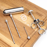 304 Stainless Meat Injector Kit - 3 Needles, 2oz Capacity | Dishwasher Safe - CulinaryWellBeing