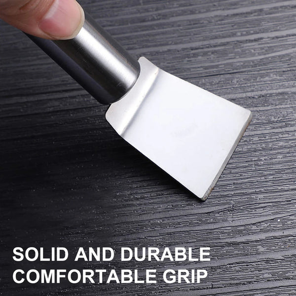 Stainless Steel Kitchen Scraper - Dual-Edge Cleaning Tool for Home
