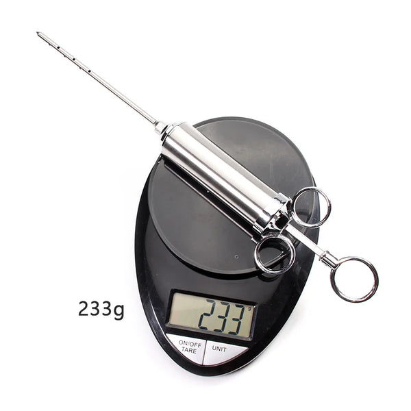 304 Stainless Meat Injector Kit - 3 Needles, 2oz Capacity | Dishwasher Safe - CulinaryWellBeing