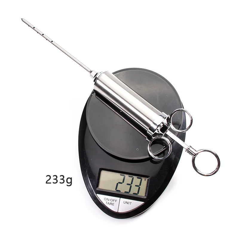 304 Stainless Meat Injector Kit - 3 Needles, 2oz Capacity | Dishwasher Safe - CulinaryWellBeing