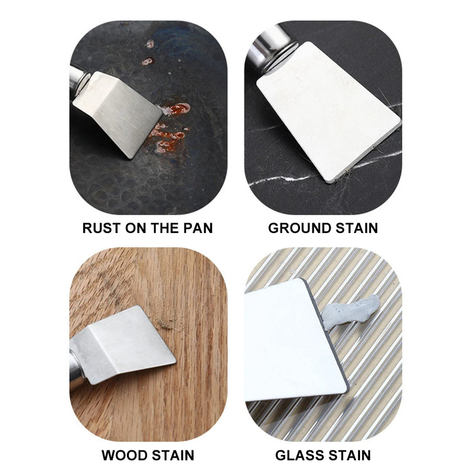 Stainless Steel Kitchen Scraper - Dual-Edge Cleaning Tool for Home