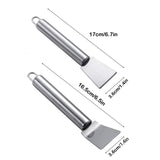 Stainless Steel Kitchen Scraper - Dual-Edge Cleaning Tool for Home