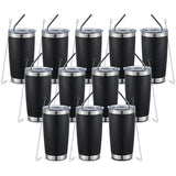 20oz Tumbler with Lid And Metal Straw Cup Bulk Vacuum Insulated Double Wall Coffee Powder Coated Mug 12pcs - Culinarywellbeing