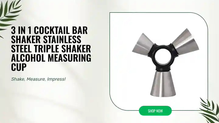3 in 1 cocktail bar shaker stainless steel triple shaker alcohol measuring cup by@Outfy