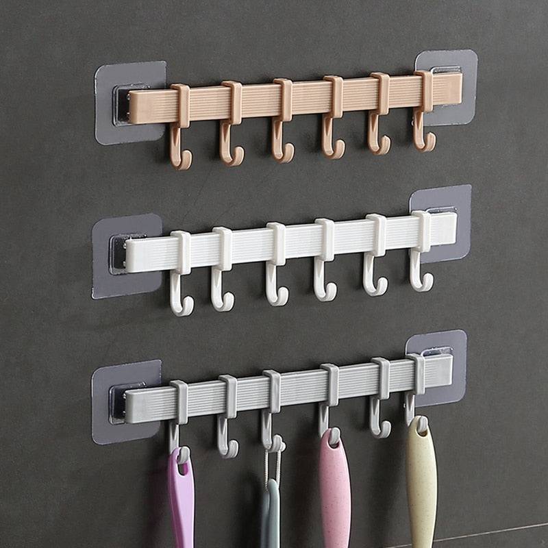 Multifunction Storage Hook with 6 Hooks for Kitchen and Wardrobe Organization