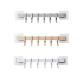 Multifunction Storage Hook with 6 Hooks in various colors for kitchen and wardrobe organization.