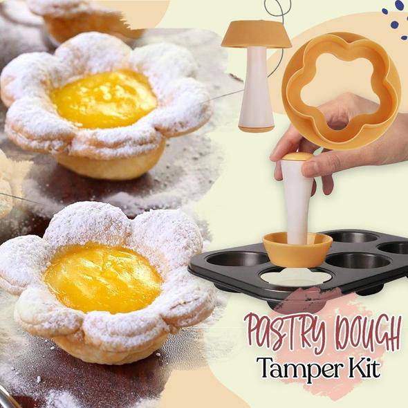 Pastry Dough Tamper Kit Kitchen Flower Round Cookie Cutter Set Cupcake Muffin Tart Shells Mold - Culinarywellbeing