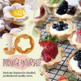 Pastry Dough Tamper Kit Kitchen Flower Round Cookie Cutter Set Cupcake Muffin Tart Shells Mold - Culinarywellbeing