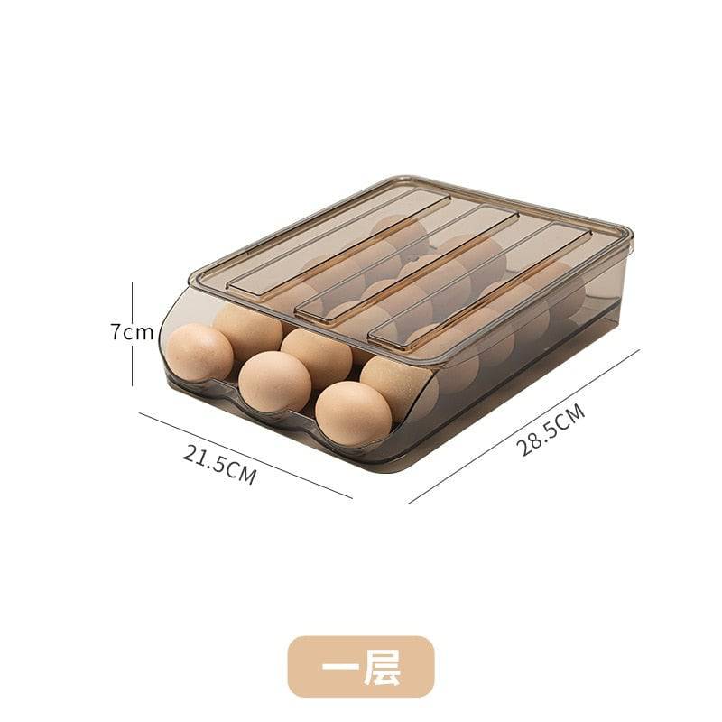 Automatic rolling egg box multi-layer Rack Holder for Fridge storage containers kit - Culinarywellbeing