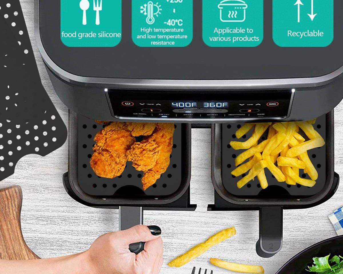 TheWellBeing™ 4-Piece Stainless Steel Air Fryer Accessories Set - SkewFood-Grade Safe Material
This air fryer accessories set includes 2 air fryer silicone mat, 2 stainless steel air fryer rack with 4 skewers, which is made of food-graTheWellBeing1TheWellBeing™ 4-Piece Stainless Steel Air Fryer Accessories Set - Skewers Rack, Silicone Mat,CulinaryWellBeing