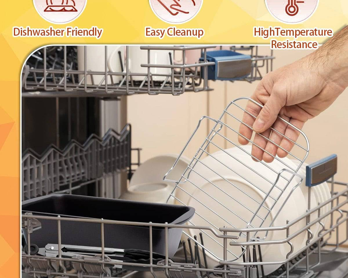 TheWellBeing™ 4-Piece Stainless Steel Air Fryer Accessories Set - SkewFood-Grade Safe Material
This air fryer accessories set includes 2 air fryer silicone mat, 2 stainless steel air fryer rack with 4 skewers, which is made of food-graTheWellBeing1TheWellBeing™ 4-Piece Stainless Steel Air Fryer Accessories Set - Skewers Rack, Silicone Mat,CulinaryWellBeing