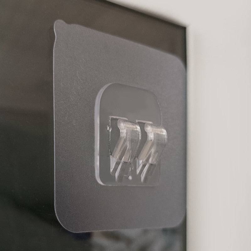 Transparent Hanging Shelf Hooks Wall Storage Rack Fixing Patch Strong Self-Adhesive Snap For Kitchen Bathroom Gadgets - Culinarywellbeing