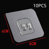 Transparent Hanging Shelf Hooks Wall Storage Rack Fixing Patch Strong Self-Adhesive Snap For Kitchen Bathroom Gadgets - Culinarywellbeing