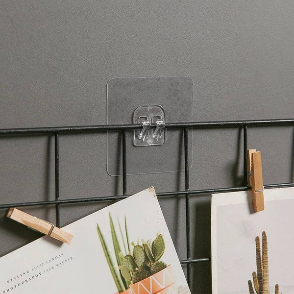 Transparent Hanging Shelf Hooks Wall Storage Rack Fixing Patch Strong Self-Adhesive Snap For Kitchen Bathroom Gadgets - Culinarywellbeing