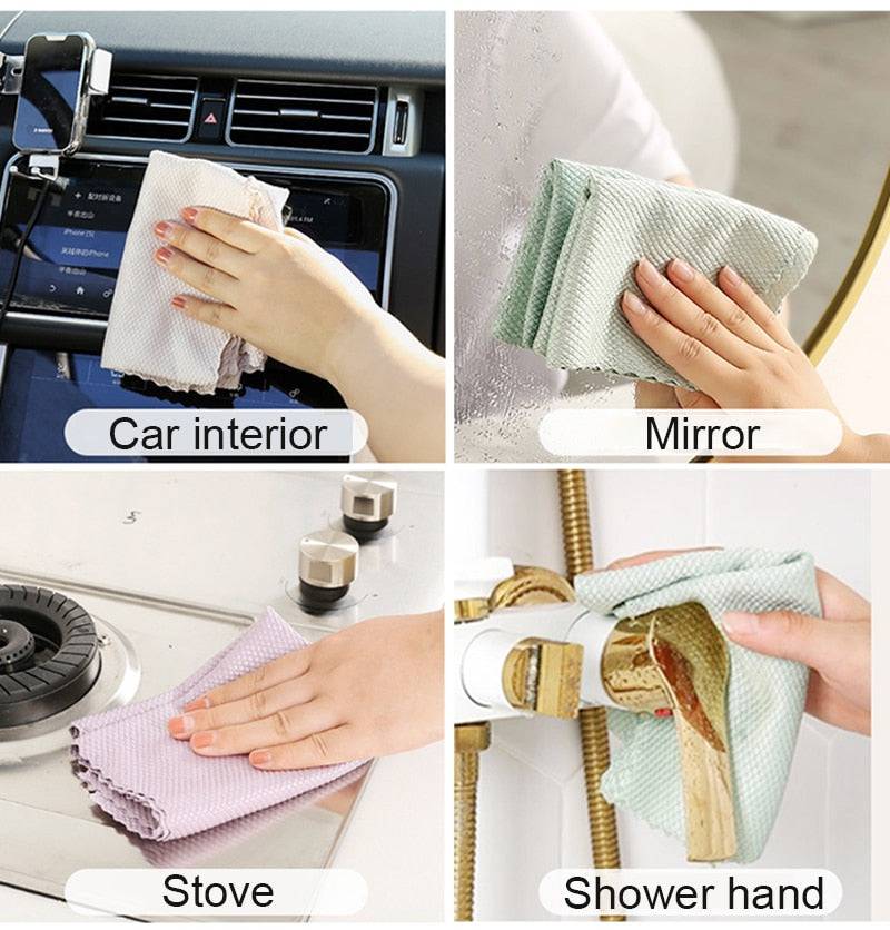 Microfiber Glass Cleaning Cloth Rag Lint-Free - Culinarywellbeing