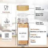 Glass Spice Jars with Bamboo Lid Spice Seasoning Containers - Culinarywellbeing