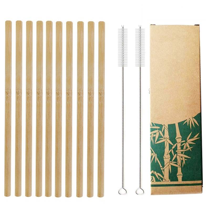 Natural Bamboo Straw Reusable with Cleaning Brush Eco-friendly Bamboo THE BEST CHOICE OF DRINKING STRAWS FOR KIDS &amp; ADULTS - This beautiful set of 10 organic bamboo straws originate are reusable, biodegradable and natural. bamboo sTheWellBeing1Natural Bamboo Straw ReusableCulinaryWellBeing