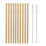 Natural Bamboo Straw Reusable with Cleaning Brush Eco-friendly Bamboo Cocktail Straws - Culinarywellbeing