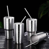 Reusable Metal Straws Set with Cleaner Brush 304 Stainless Steel Drinking Straw Milk Drinkware - Culinarywellbeing