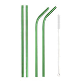 Reusable Metal Straws Set with Cleaner Brush 304 Stainless Steel Drinking Straw Milk Drinkware - Culinarywellbeing