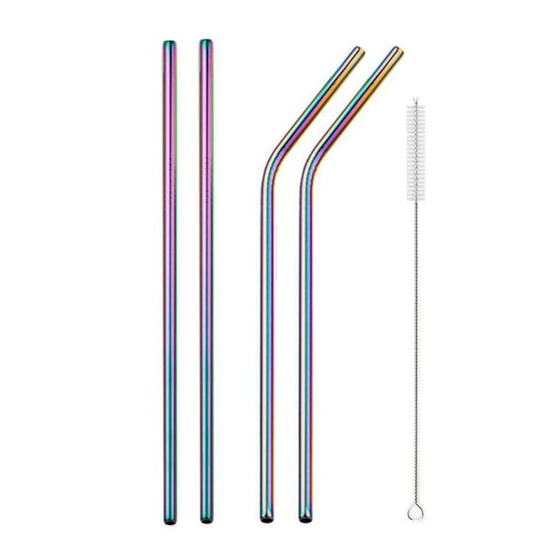 RMetal drinking straws With Cleaner Brush 304 Stainless Steel