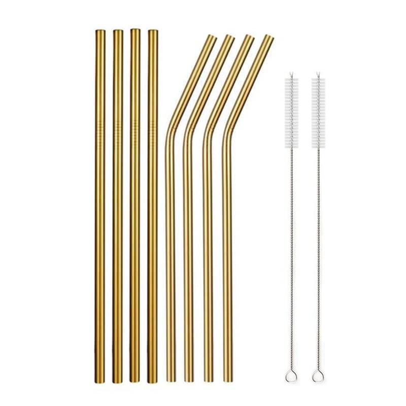 Metal drinking straws With Cleaner Brush 304 Stainless Steel