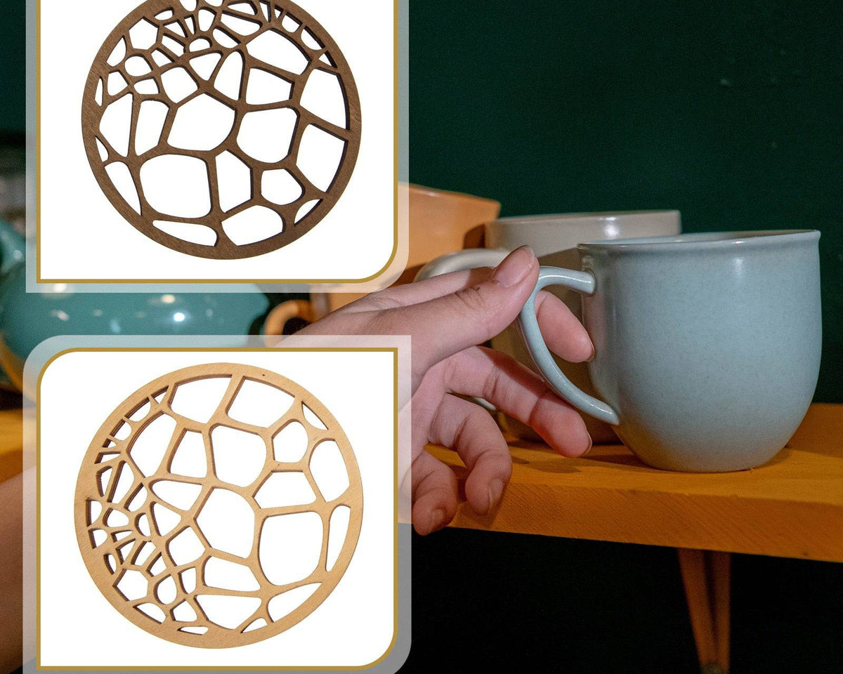 Wooden Coasters Set: Farmhouse Decor for Tea Coffee and Table Protection - Culinarywellbeing