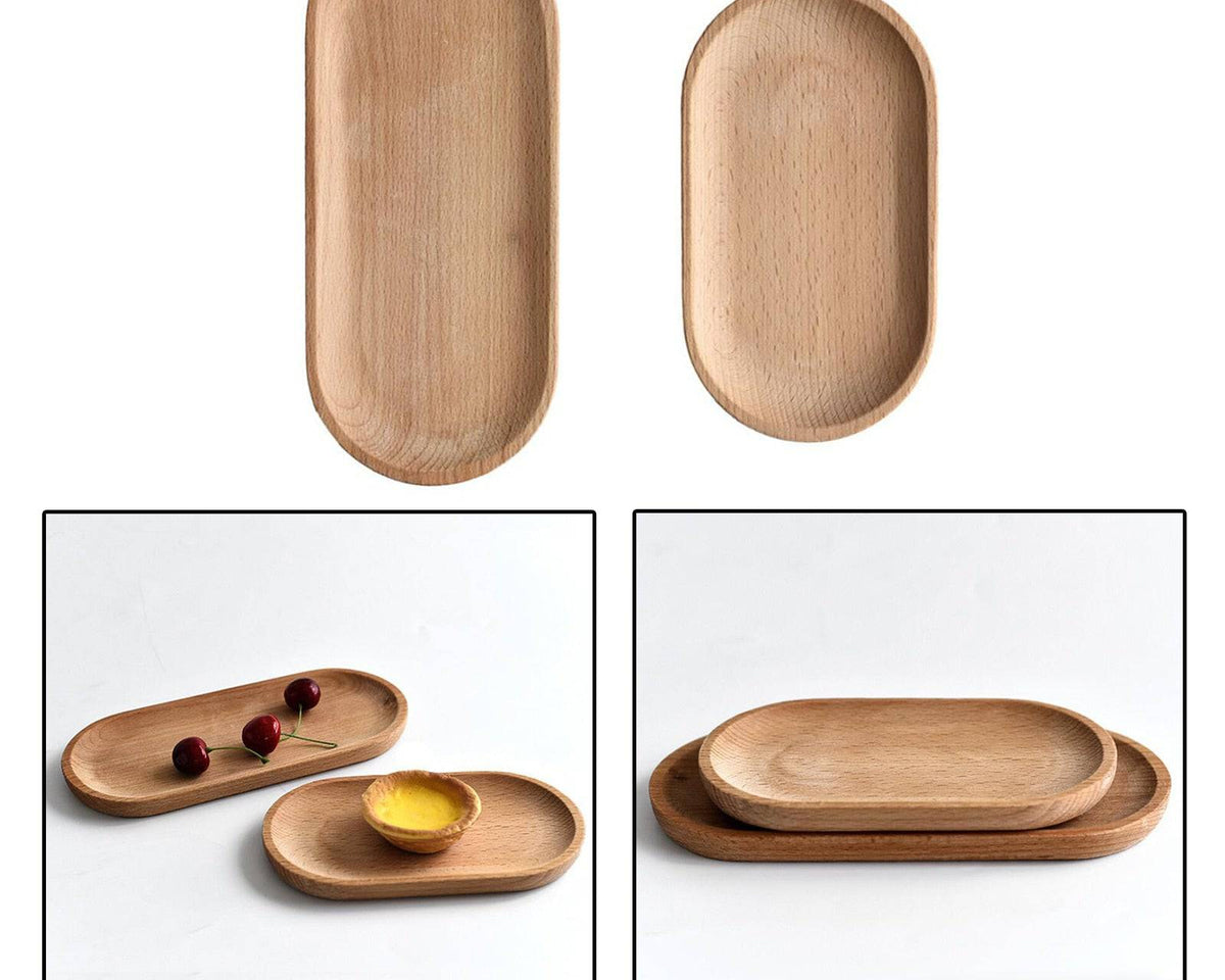 Oval Wooden Tea Tray Serving Table Plate Snacks Food Storage Dish for Tray Fruit Dishes Saucer Dessert Serving Tray Bamboo Tray - Culinarywellbeing