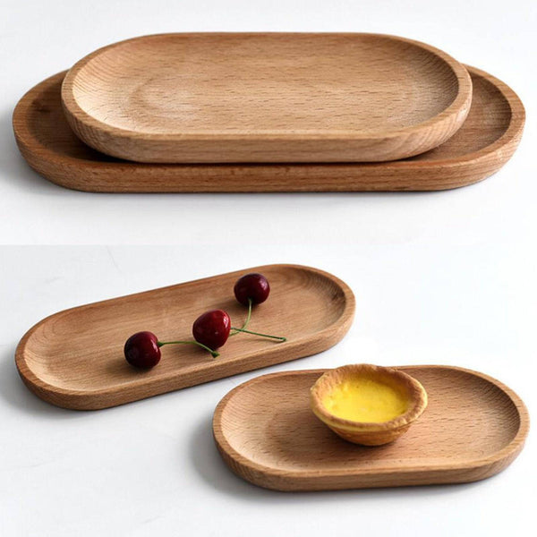 Oval Wooden Tea Tray Serving Table Plate Snacks Food Storage Dish for Tray Fruit Dishes Saucer Dessert Serving Tray Bamboo Tray - Culinarywellbeing