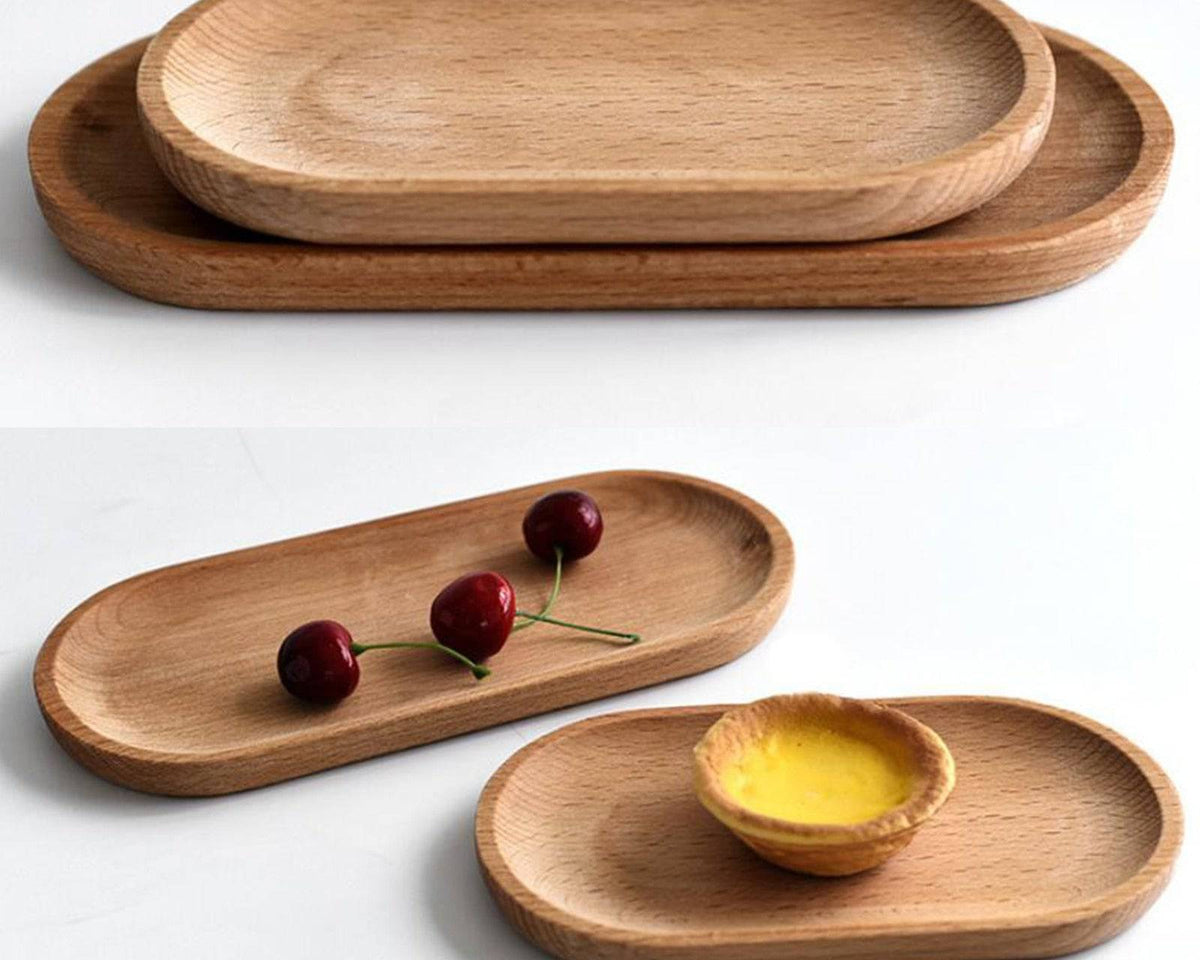 Oval Wooden Tea Tray Serving Table Plate Snacks Food Storage Dish for Tray Fruit Dishes Saucer Dessert Serving Tray Bamboo Tray - Culinarywellbeing