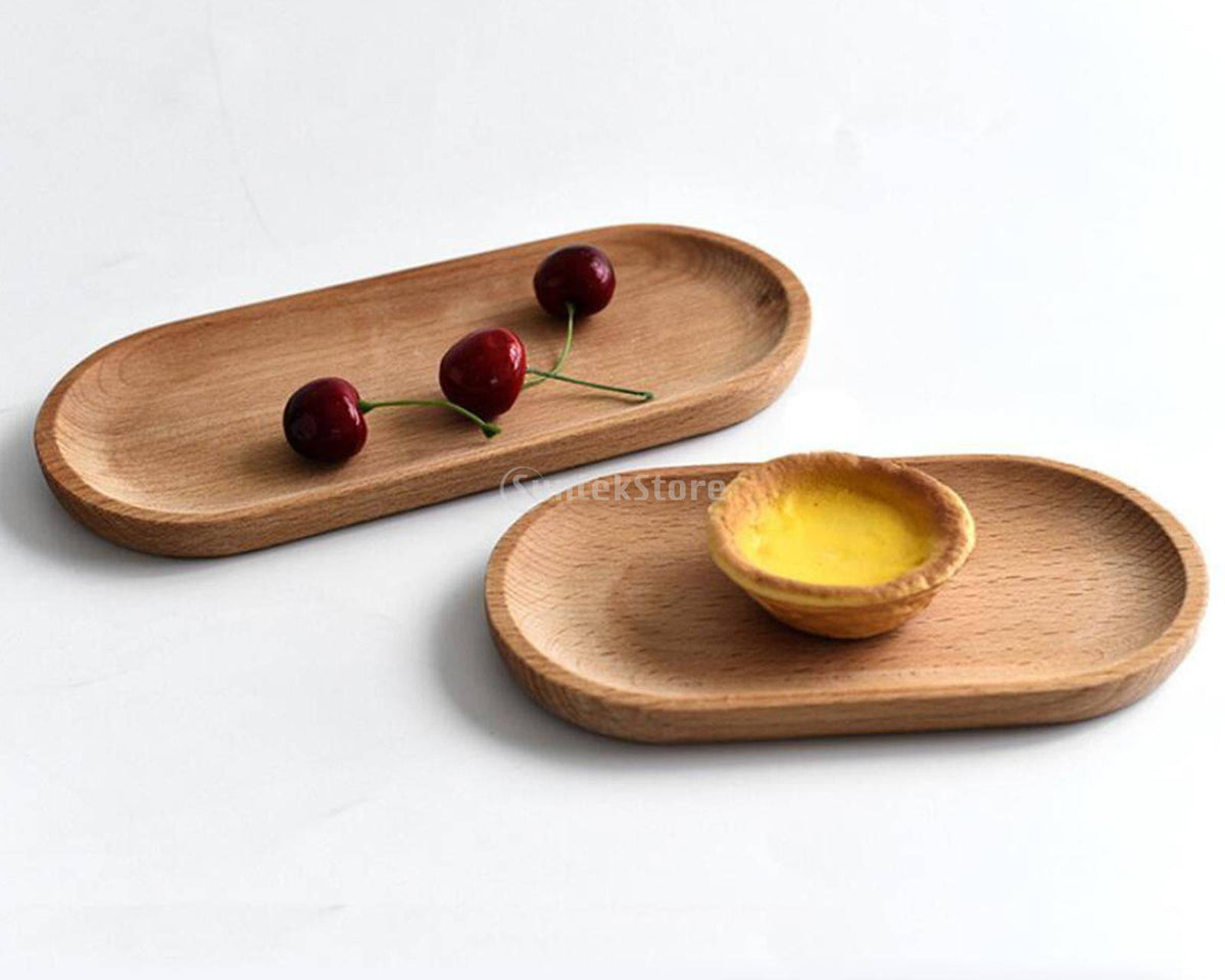 Oval Wooden Tea Tray Serving Table Plate Snacks Food Storage Dish for Tray Fruit Dishes Saucer Dessert Serving Tray Bamboo Tray - Culinarywellbeing