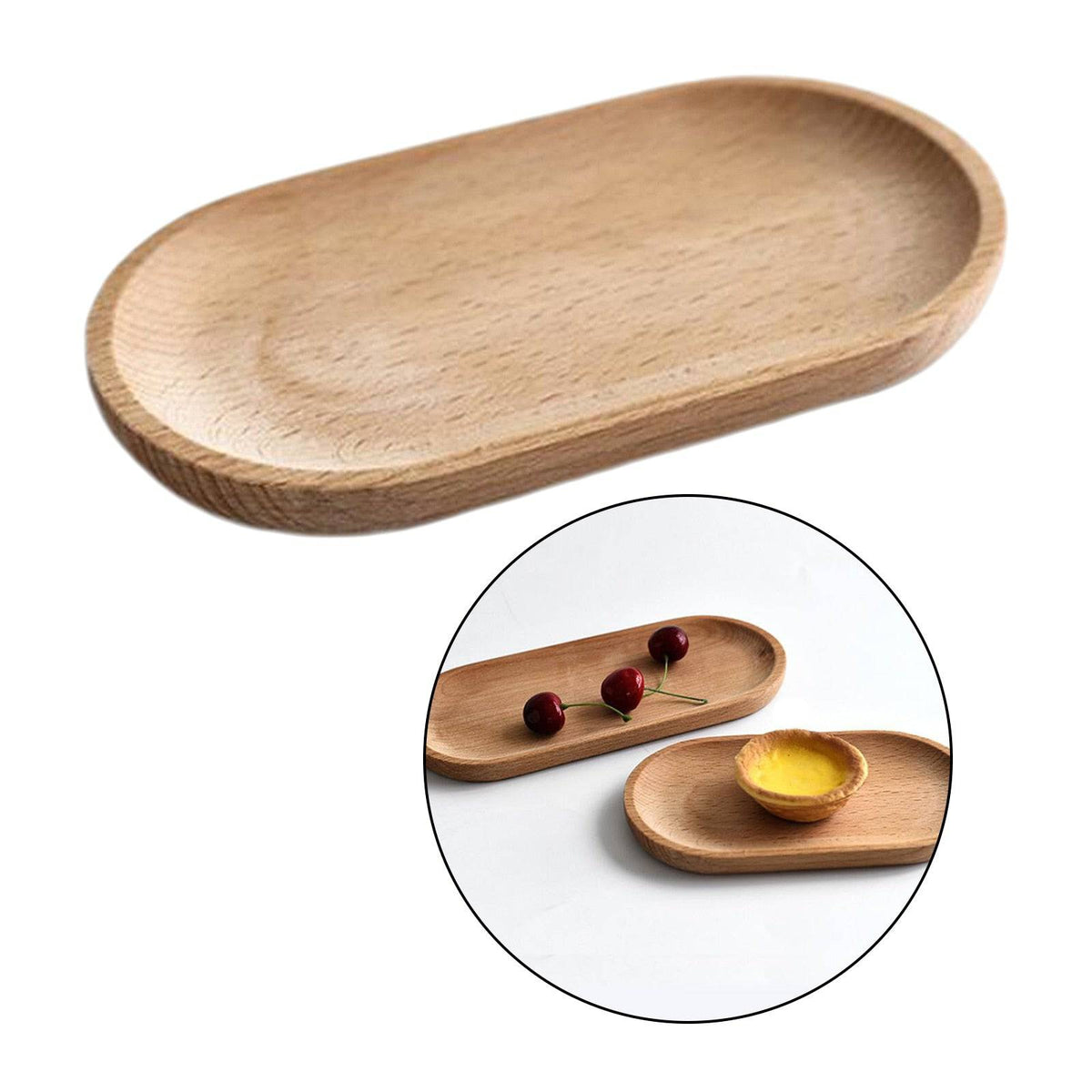 Oval Wooden Tea Tray Serving Table Plate Snacks Food Storage Dish for Tray Fruit Dishes Saucer Dessert Serving Tray Bamboo Tray - Culinarywellbeing