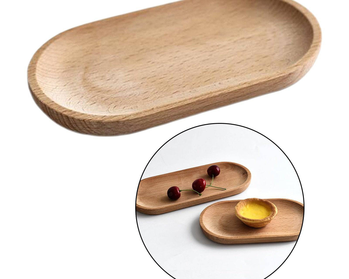 Oval Wooden Tea Tray Serving Table Plate Snacks Food Storage Dish for Tray Fruit Dishes Saucer Dessert Serving Tray Bamboo Tray - Culinarywellbeing