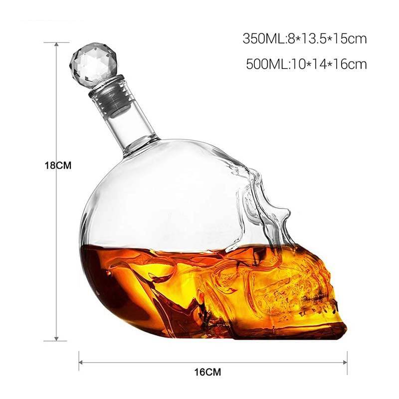 Creative Skull Glass Wine Bottle Whisky Wine Crystal CupsTransparent Bar Set - Culinarywellbeing