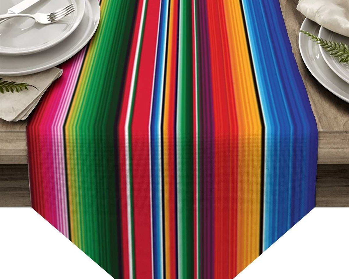 Colorful Mexico Abstract Flower Modern Table Runner Cotton Linen Tablecloth Wedding Party Dinner Coffee Table Decoration Cloth - TheWellBeing1