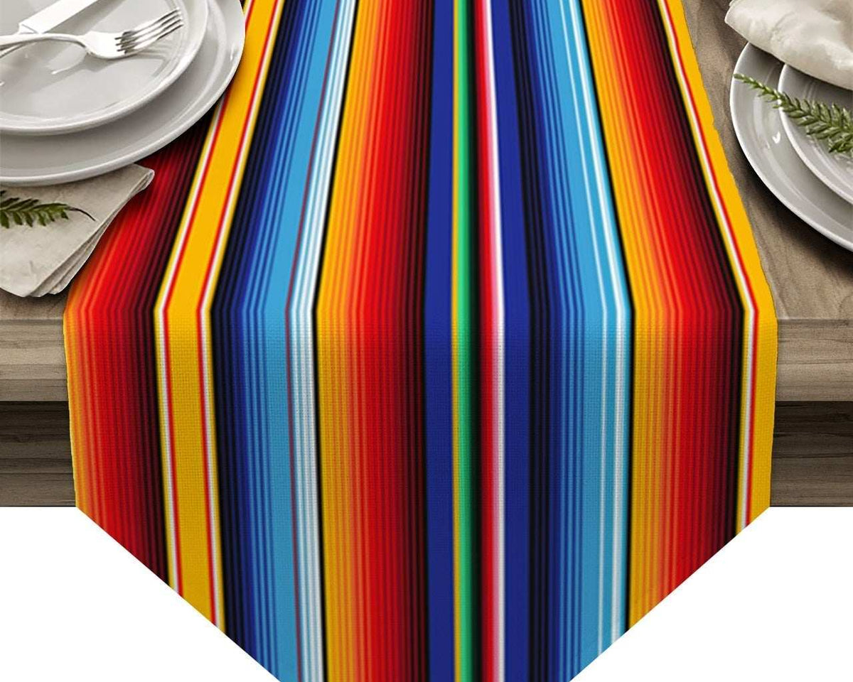 Colorful Mexico Abstract Flower Modern Table Runner Cotton Linen Tablecloth Wedding Party Dinner Coffee Table Decoration Cloth - TheWellBeing1