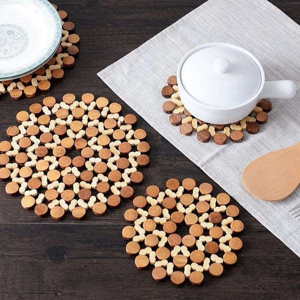 Bamboo Hollow Coaster Set Heat Insulation Placemats - Culinarywellbeing