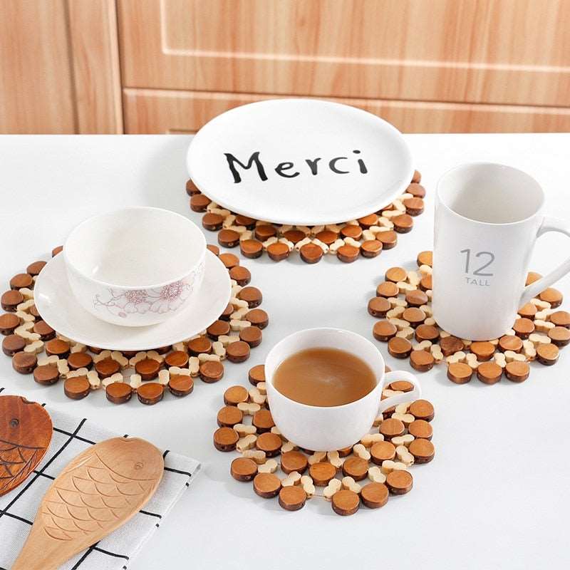 Bamboo Hollow Coaster Set Heat Insulation PlacematsHeat Insulation Coaster Hollow Design for Dining Table Bamboo Placemat Sturdy Durable
1. Design: Hollow petal design, good-looking and non-slip. Concave and convex tTheWellBeing1Bamboo Hollow Coaster Set Heat Insulation PlacematsCulinaryWellBeing