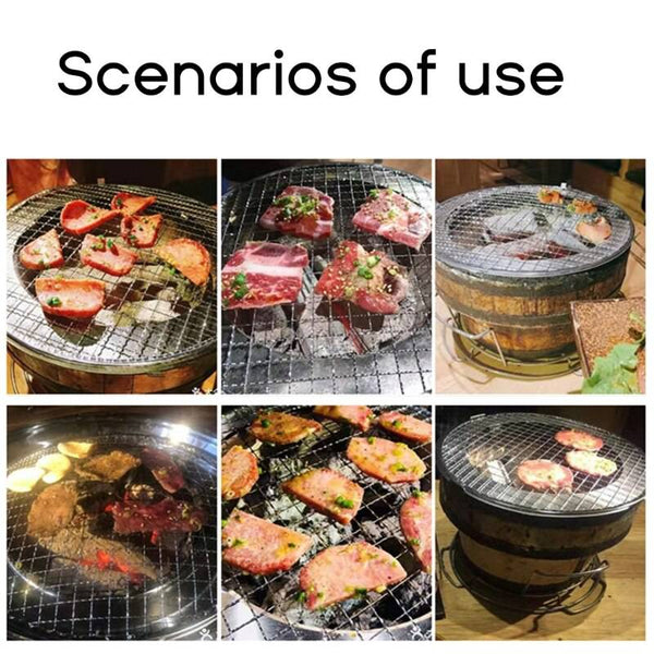 Stainless Steel round BBQ net Grill Mesh Roast  Bacon Grill Tool Iron Stainless Steel Grill Net is campfire- rated- and easy to clean-. 
 Barbecue Camping Pot Rack has clear mesh spacing for food heated evenly. 
 The high heat-resistanTheWellBeing1Stainless Steel round BBQ net Grill Mesh Roast Bacon Grill Tool IronCulinaryWellBeing