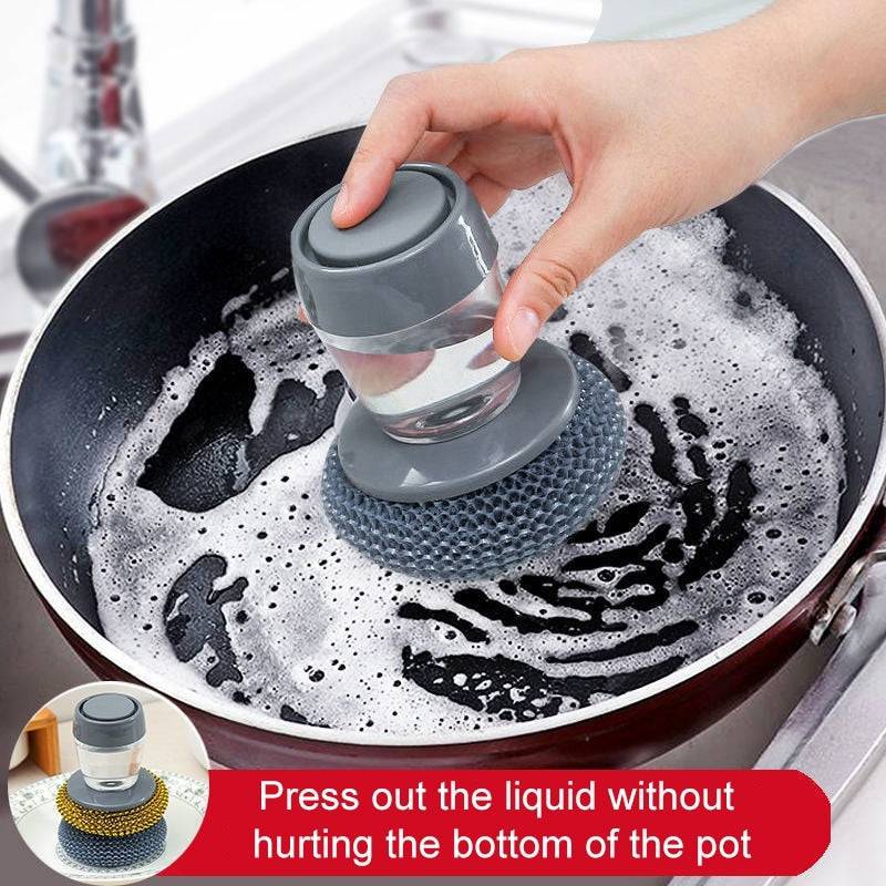 Portable Kitchen Soap Dispensing Dishwashing Tool Brush Easy Use Scrubber Wash Clean Tool Kitchen Cleaning Tool - Culinarywellbeing
