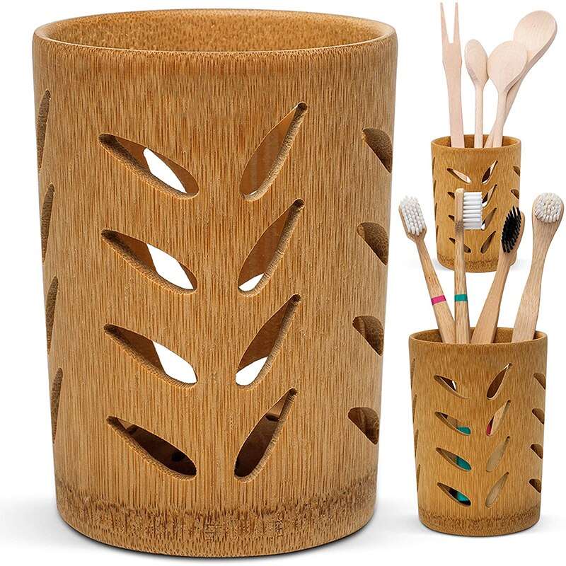 Bamboo Toothbrush & Toothpaste Cup holder With Drainage Quick Drying - Culinarywellbeing