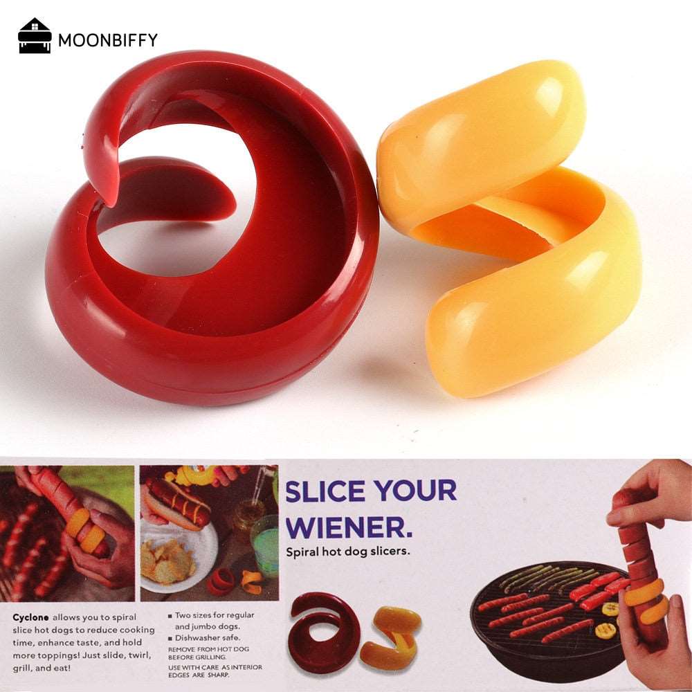 Fancy Sausage Spiral Barbecue Hot Dogs Cutter Slicer 2PCS - Culinarywellbeing