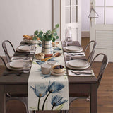 Blue Tulip Kitchen & Dining Table Runner Elegant Anti-Stain Decor - Culinarywellbeing